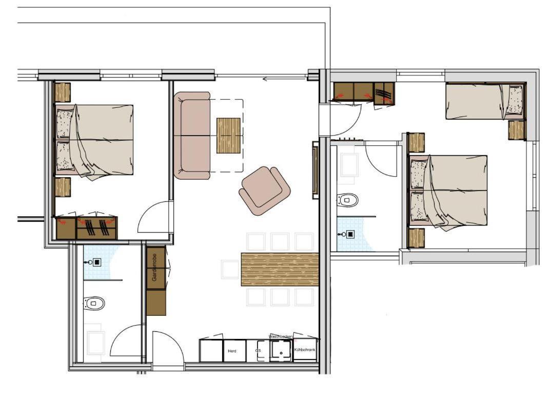 Appartement Pension Strolz Бихльбах Экстерьер фото